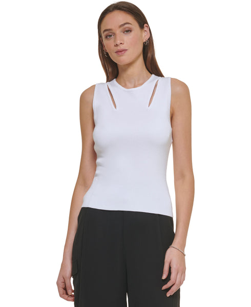 Women's Cutout Sleeveless Sweater-Knit Top